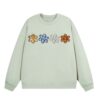 Plaid Floral Print Sweatshirt – Light Green