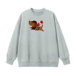 Flocked Dachshund Sweatshirt – Grey