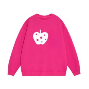 Apple Polka Dot Print Sweatshirt – Rose Pink