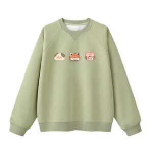 Dopamine Cartoon Print Sweatshirt – Light Green