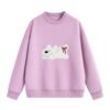 Cute White Puppy Sweatshirt — Taro Purple