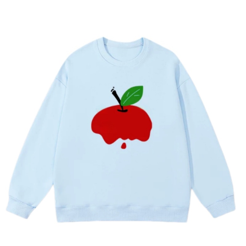 Unique Design Fruit-Print Sweatshirt — Blue