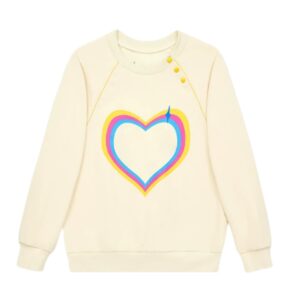 Unique Heart-Print Sweatshirt – Beige