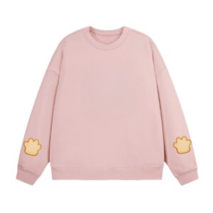 Cute Cat Paw Appliqué Sweatshirt – Pink