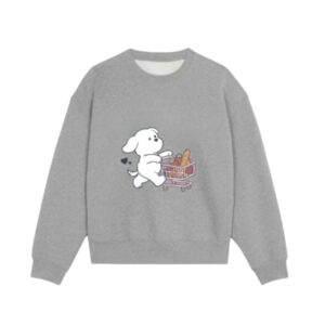 Shopping Puppy Pattern Fashion Sweatshirt — Grey