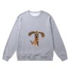 Abstract Dog Print Sweatshirt - Grey